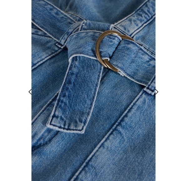 NWT BA&SH Frida Denim Jean Belted Collared Patch Pocket Jumpsuit Size Large - Picture 4 of 15